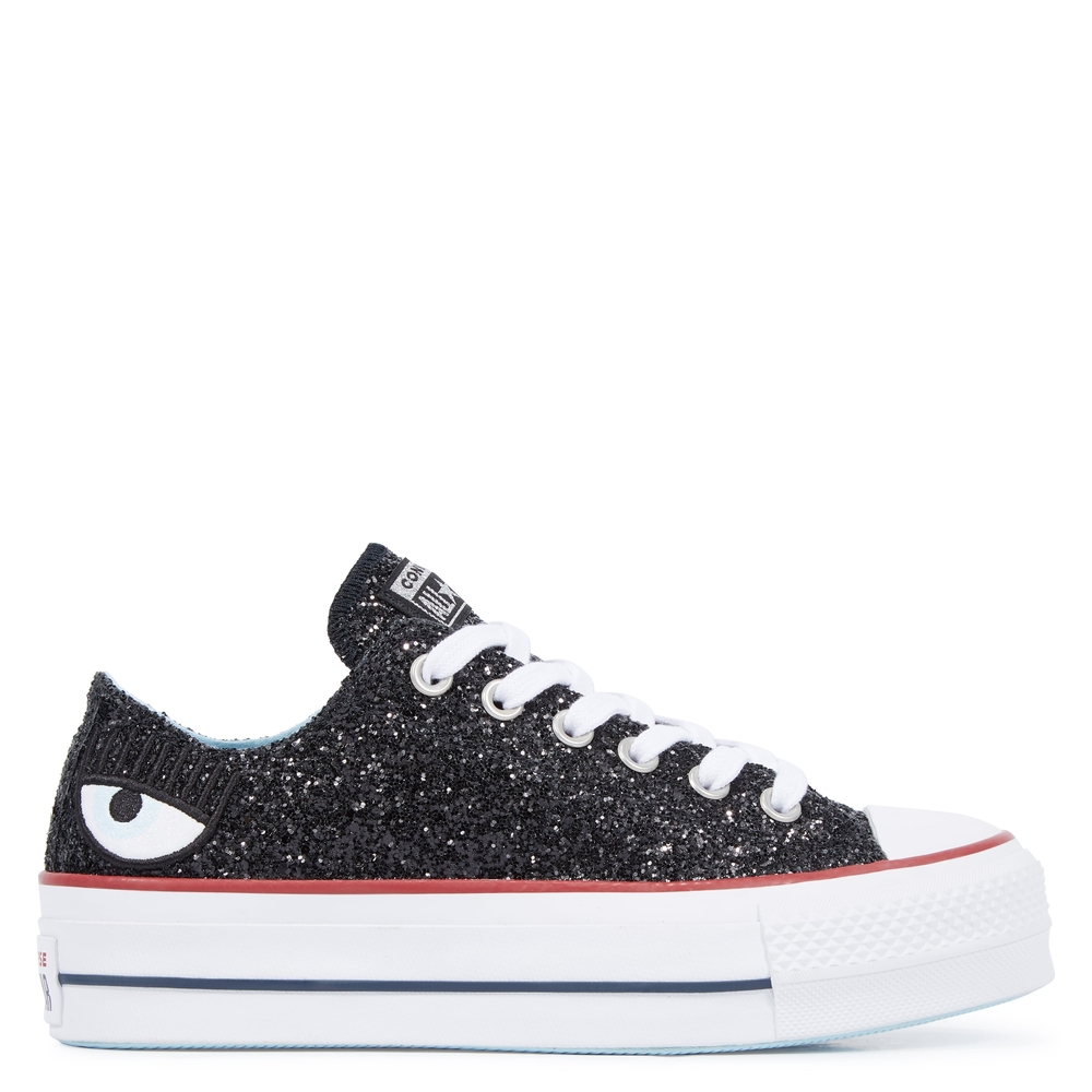 Chiara Ferragni x Converse | Black Glitter Platform Sneaker